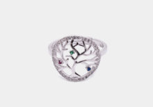 Anello "Albero della vita" piccolo con zirconi