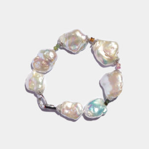 Bracciale di perle barocche e tormalina