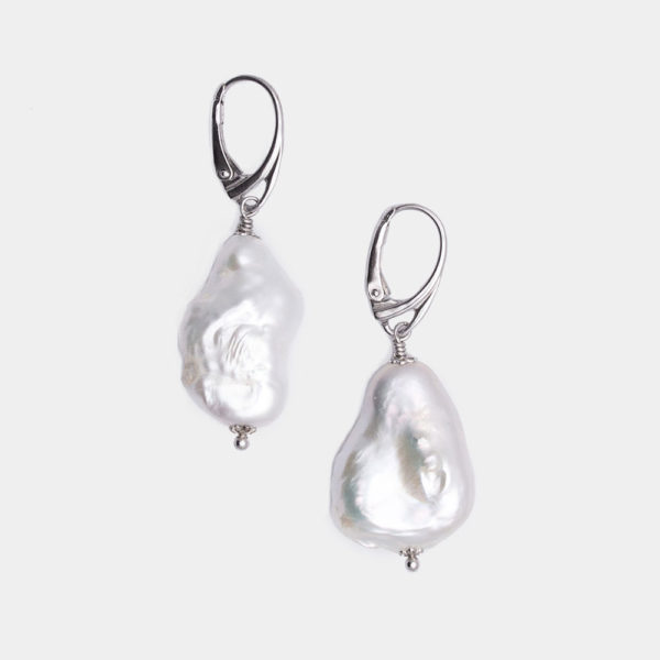 Jiamiaoi Orecchini Pendenti Con Perla D'Acqua Dolce 10mm In Argento 925 Placcato Oro Bianco – Regalo In Elegante Scatola