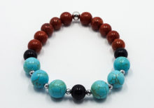 Bracciale con madrepora onice e turchesite