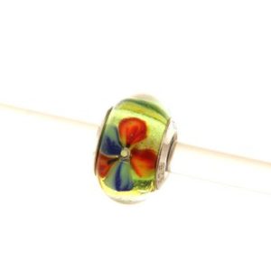 charm chaos murrina con fiore multicolor