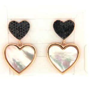 orecchini pendenti con cuore di madreperla