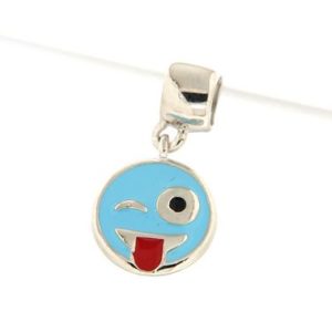 Chaos charm emoticon con linguaccia azzurro