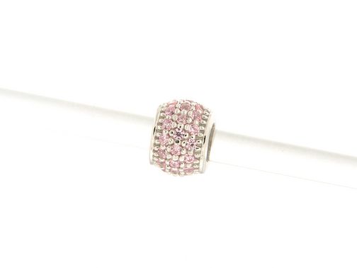 Charm Chaos distanziatore in argento con zirconi rosa