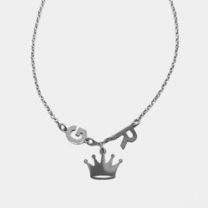 Collana personalizzabile con 2 lettere e 1 charm