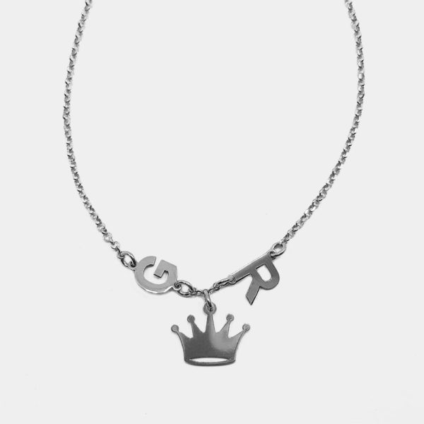 Collana personalizzabile con 2 lettere e 1 charm