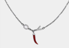 Collana personalizzabile con 2 lettere e corno