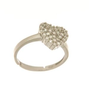 anello con cuore zirconato