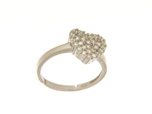 anello con cuore zirconato